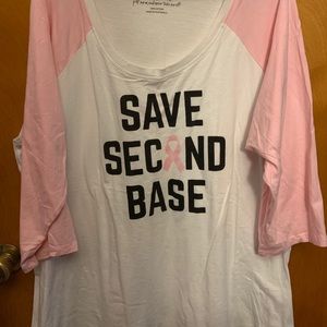 Torrid breast cancer awareness baseball T-shirt